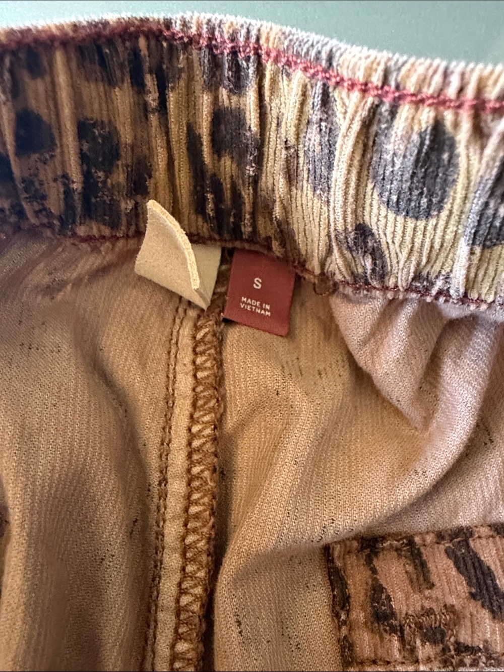 Pilcro The Cottage Corduroy Print Pants S - Picture 3 of 5